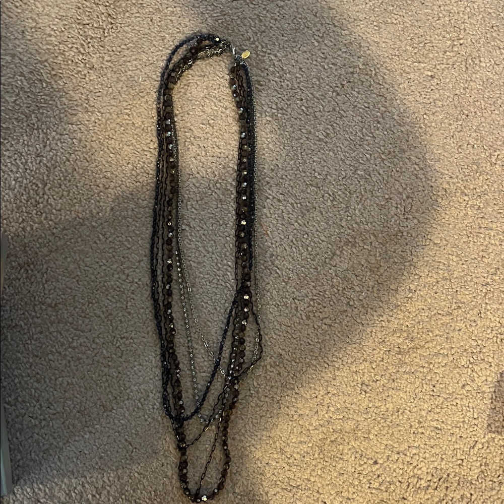 Multi Layered Chain and Beaded Necklace